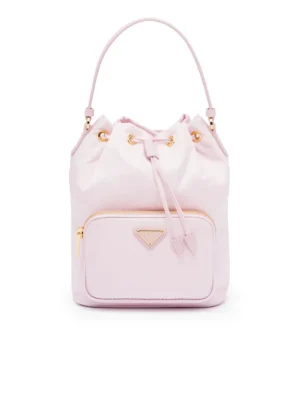 PP Duet Re-Nylon Bucket Shoulder Bag in Alabaster Pink