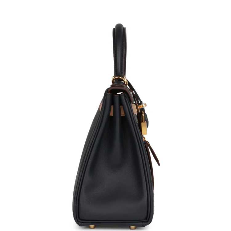 H Colormatic Kelly Retourne 25 Caban, Black and Chai Swift Gold Hardware - Image 2