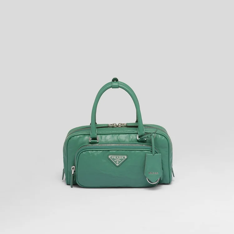 PP Antique nappa leather multi-pocket top-handle bag ?C Sage Green