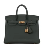 H Birkin 25 Vert Fonce Togo Gold Hardware