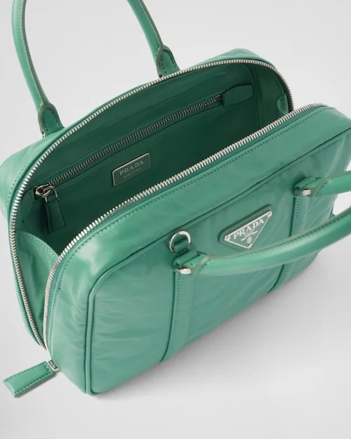 PP Medium antique nappa leather top handle bag ?C Sage Green - Image 3