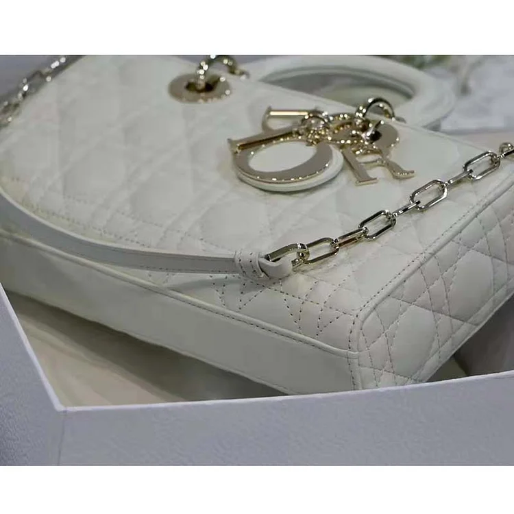 CD Women CD Lady D-Joy Bag Latte Cannage Lambskin - Image 9