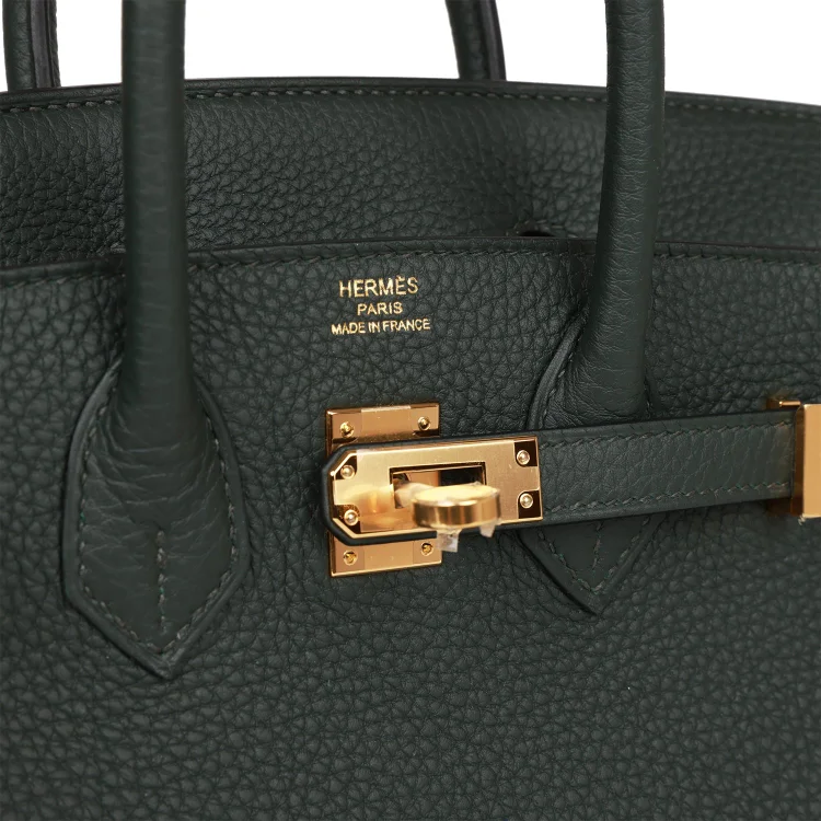 H Birkin 25 Vert Fonce Togo Gold Hardware - Image 6