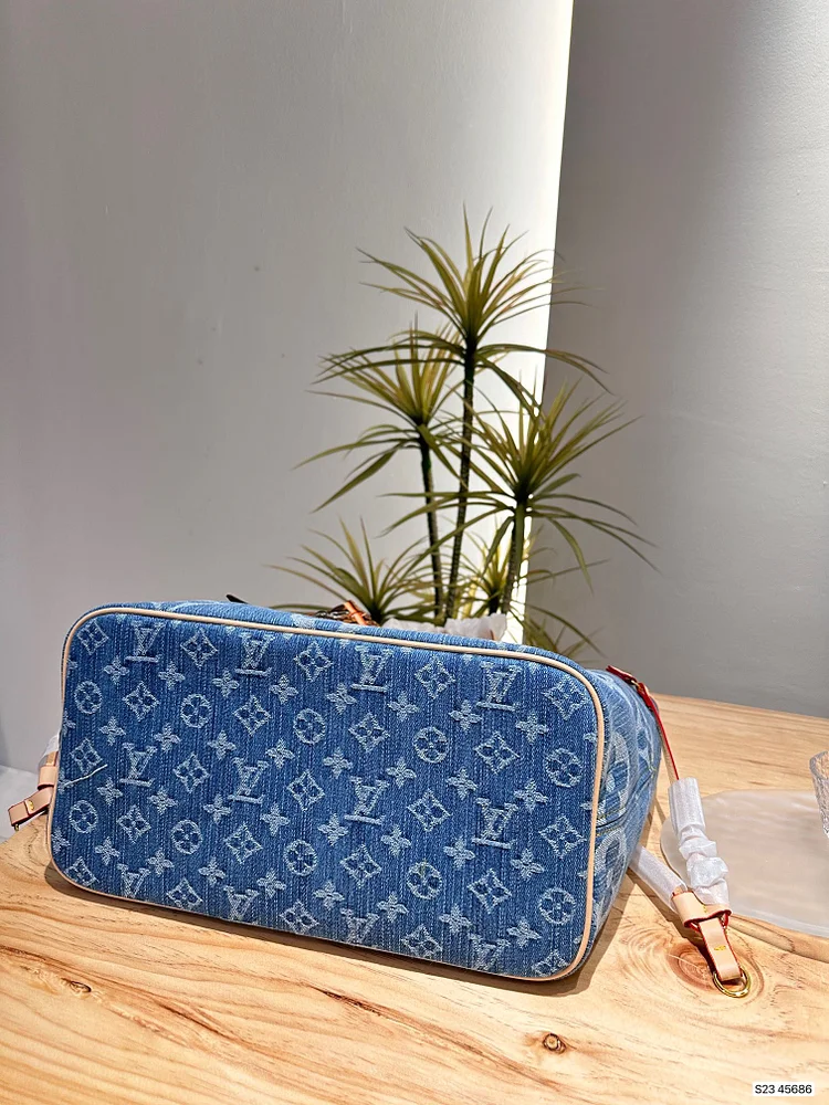 Louis new arrival denim neverfull tote bag size; 33 * 29 cm - Image 7