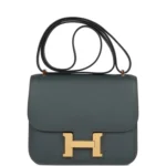 H Constance 18 Bleu Orage Epsom Gold Hardware