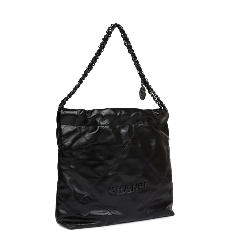 CC Small 22 Bag SO Black Calfskin Black Hardware - Image 2