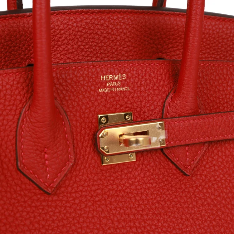 H Birkin 25 Rouge Vif Togo Gold Hardware - Image 6