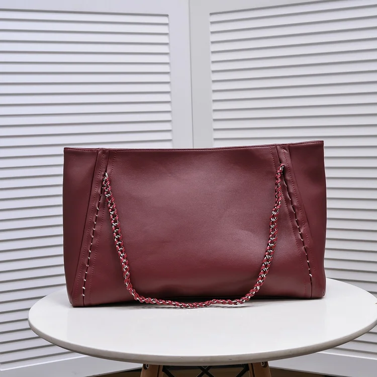 CC Soft Calfskin Shopping Bag Top Handle red/white - Image 12
