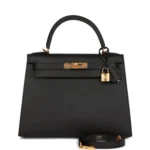 H Kelly Sellier 28 Black Epsom Gold Hardware