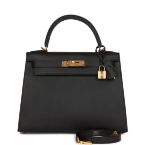 H Kelly Sellier 28 Black Epsom Gold Hardware