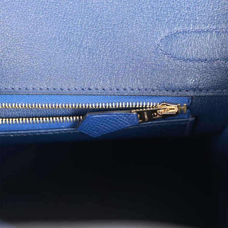 H Birkin 30 Bleu Saphir Epsom Gold Hardware - Image 8