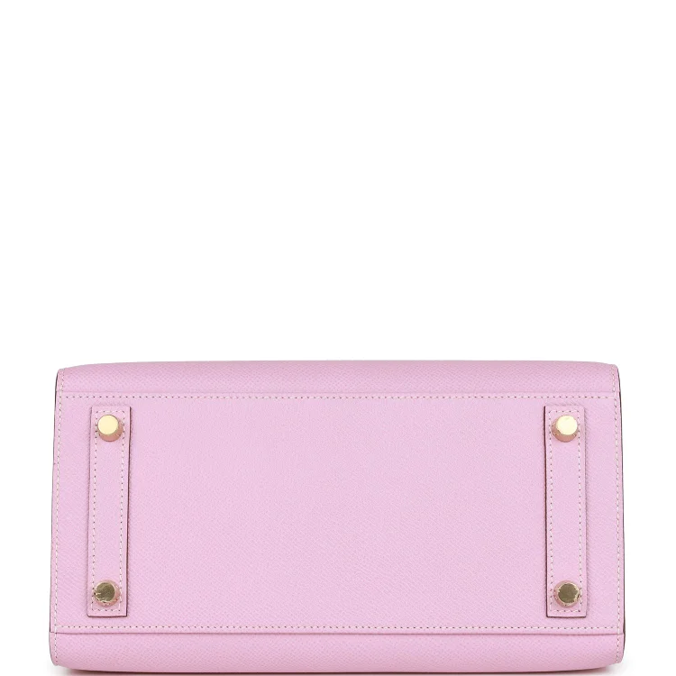 H Special Order (HSS) Birkin Sellier 25 Mauve Syestre and Bleu Brume Epsom Brushed Gold Hardware - Image 5