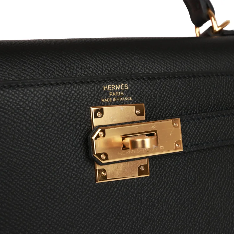 H Kelly Sellier 28 Black Epsom Gold Hardware - Image 6