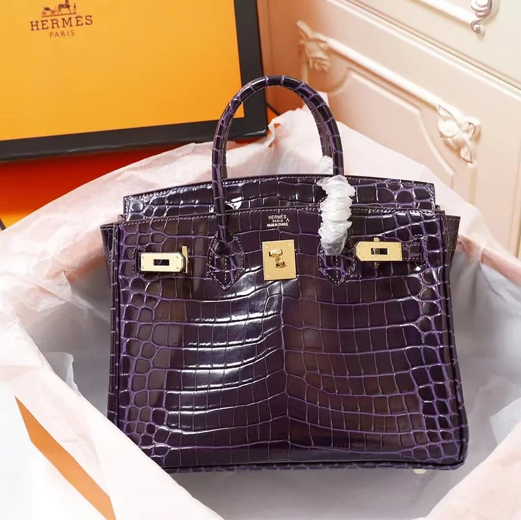 H Birkin 25, 30, 35 Electric Shiny Niloticus Crocodile gold Hardware - Image 6