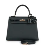 H Kelly Sellier 25 Vert Rousseau Madame and Shiny Niloticus Crocodile Touch Gold Hardware