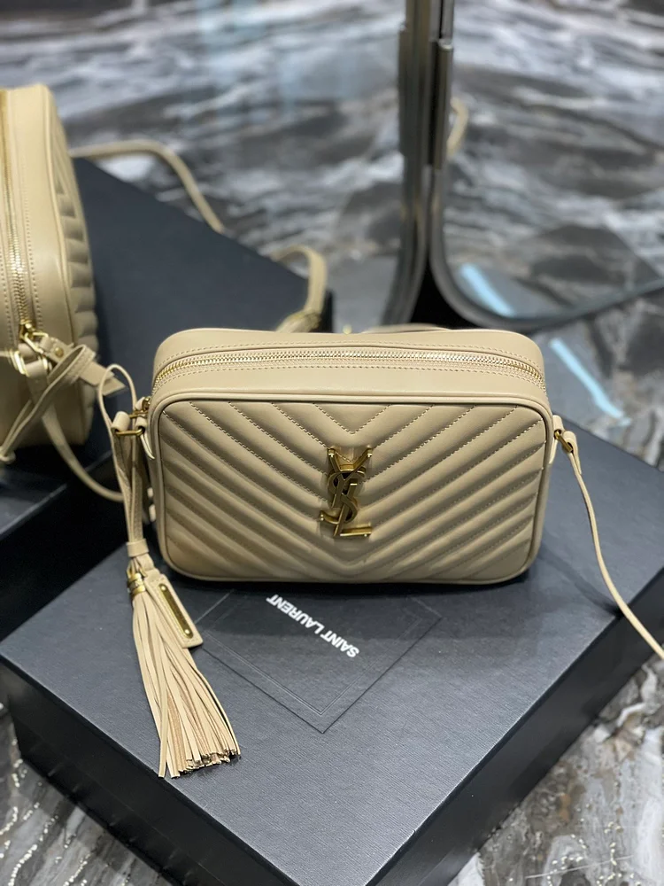 Y Lou Camera Bag Beige With Gold Toned Hardware - Image 3