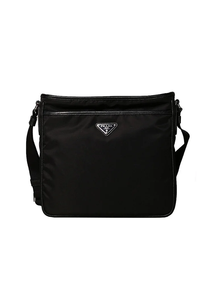 PP Messenger Nylon Bag in Black