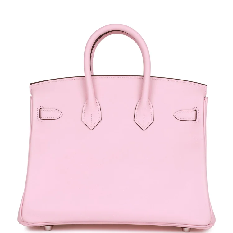 H Birkin 25 Rose Sakura Swift Palladium Hardware - Image 3