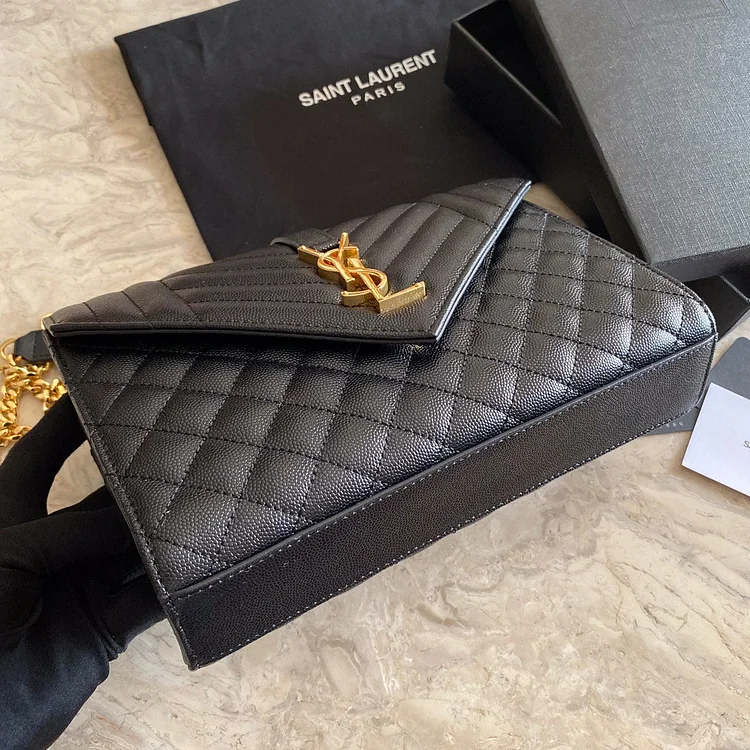 Y Envelope Medium Bag In Mix Matelasse Grain De Poudre Embossed Leather - Image 2
