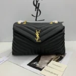 Y Loulou Bag Matelasse Y Leather Gold-tone Medium Black