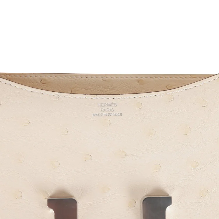 H Constance 18 Nata Ostrich Palladium Hardware - Image 7