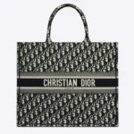 CD Unisex CD Large Book Tote Navy Blue CD Oblique Embroidery