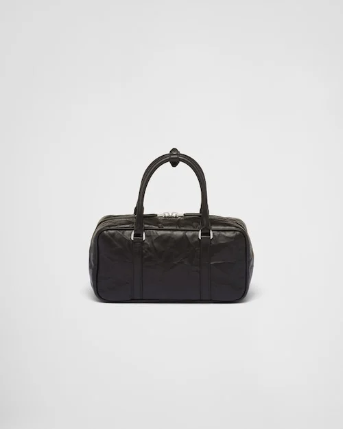 PP Small antique nappa leather top handle bag ?C Black - Image 4