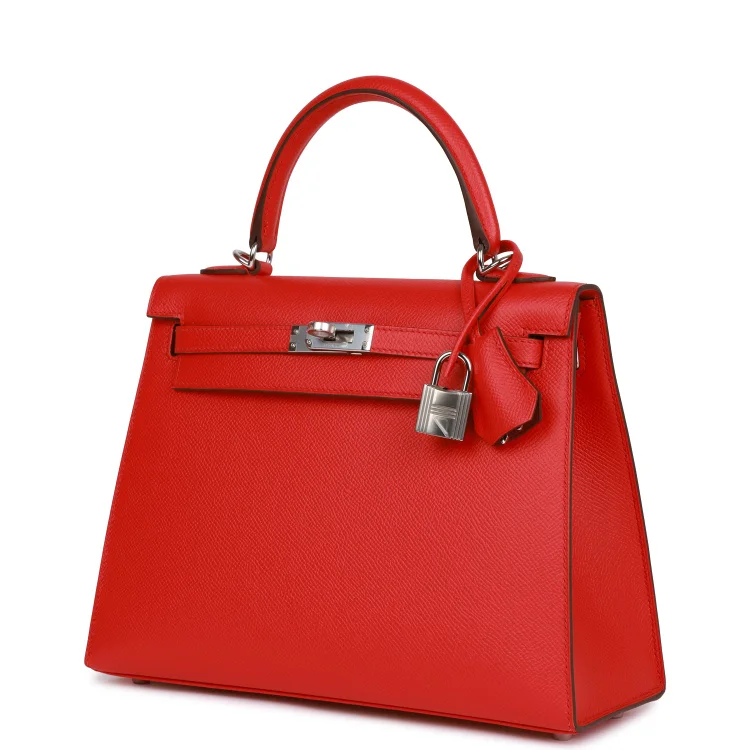 H Kelly Sellier 25 Rouge de Coeur Verso Epsom Palladium Hardware - Image 4