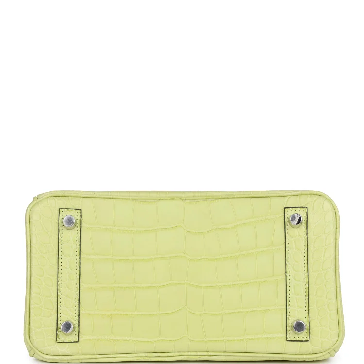 H Birkin 25 Jaune Bourgeon Matte Alligator Palladium Hardware - Image 5