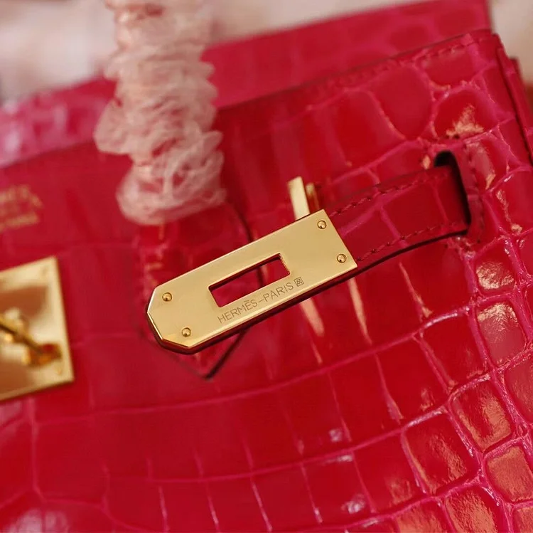 H Birkin 25, 30, 35 Electric Shiny Niloticus Crocodile gold Hardware - Image 14