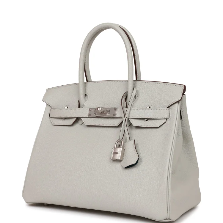 H Special Order (HSS) Birkin 30 Gris Perle Verso Chevre Brushed Palladium Hardware - Image 4