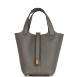 H Picotin Lock 18 Gris Meyer Clemence Gold Hardware