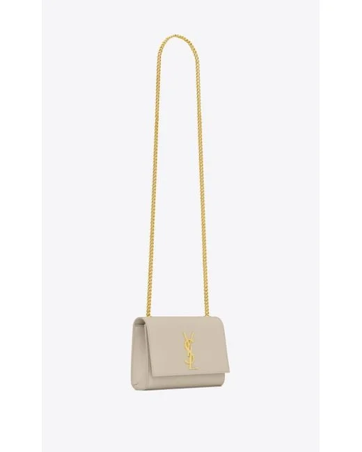 Y Kate Small Chain Bag in Grain de Poudre Embossed Leather - Image 4