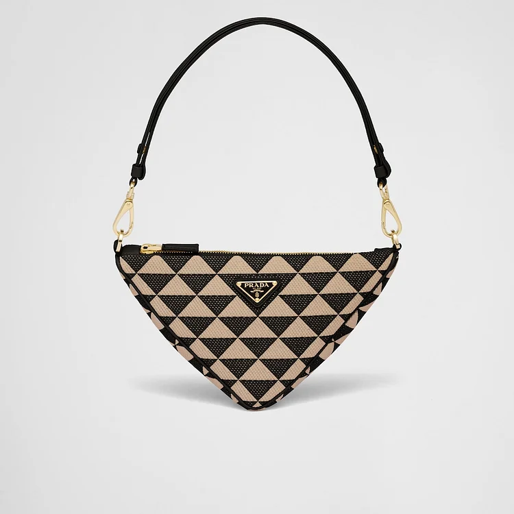PP Embroidered fabric mini-bag ?C Black/Beige