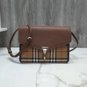 bb Small Vintage Check And Crossbody Bag Brown For Women, Women??s Bags 9in/24cm