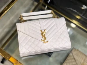 Y ENVELOPE MEDIUM BAG IN MIX MATELASS?? GRAIN DE POUDRE EMBOSSED LEATHER