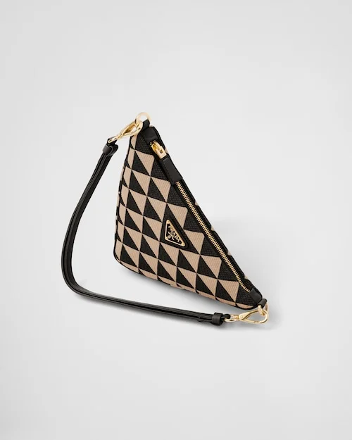 PP Embroidered fabric mini-bag ?C Black/Beige - Image 3