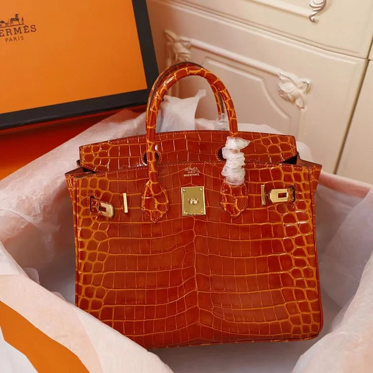 H Birkin 25, 30, 35 Electric Shiny Niloticus Crocodile gold Hardware - Image 3