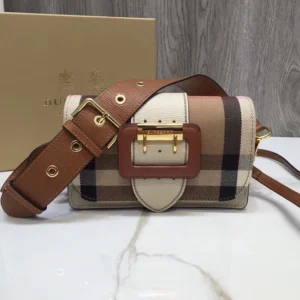 bb The Small Buckle Bag In House Check Beige For Women, Women??s Bags 7.5in/19cm