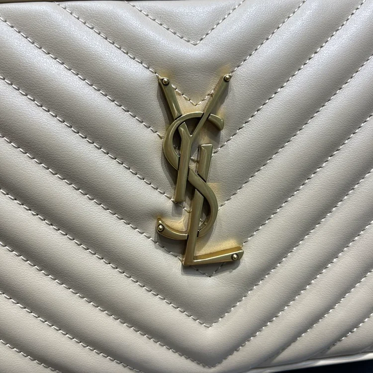 Y Lou Camera Bag Beige With Gold Toned Hardware - Image 5