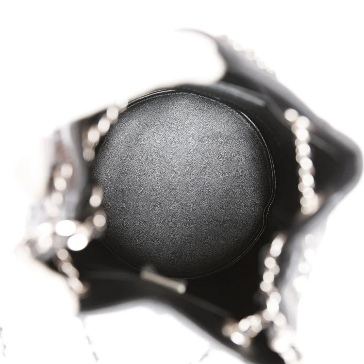 CC Mini Bucket Bag Black Lambskin Silver Hardware - Image 7