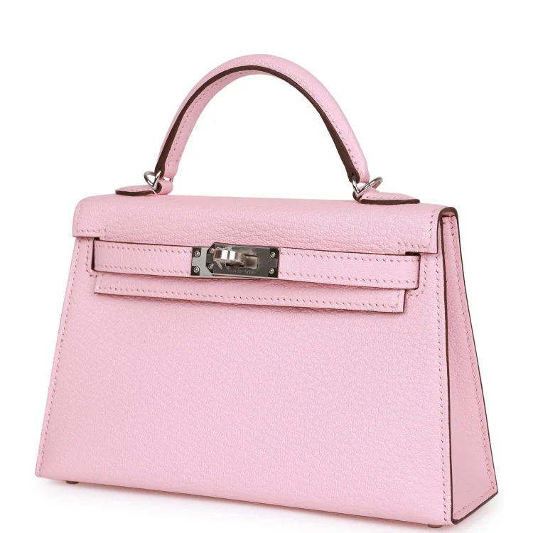 H Kelly Sellier 20 Rose Sakura Chevre Palladium Hardware - Image 4
