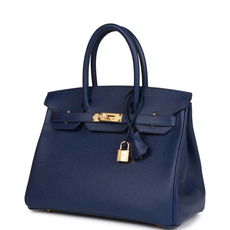 H Birkin 30 Bleu Saphir Epsom Gold Hardware - Image 4