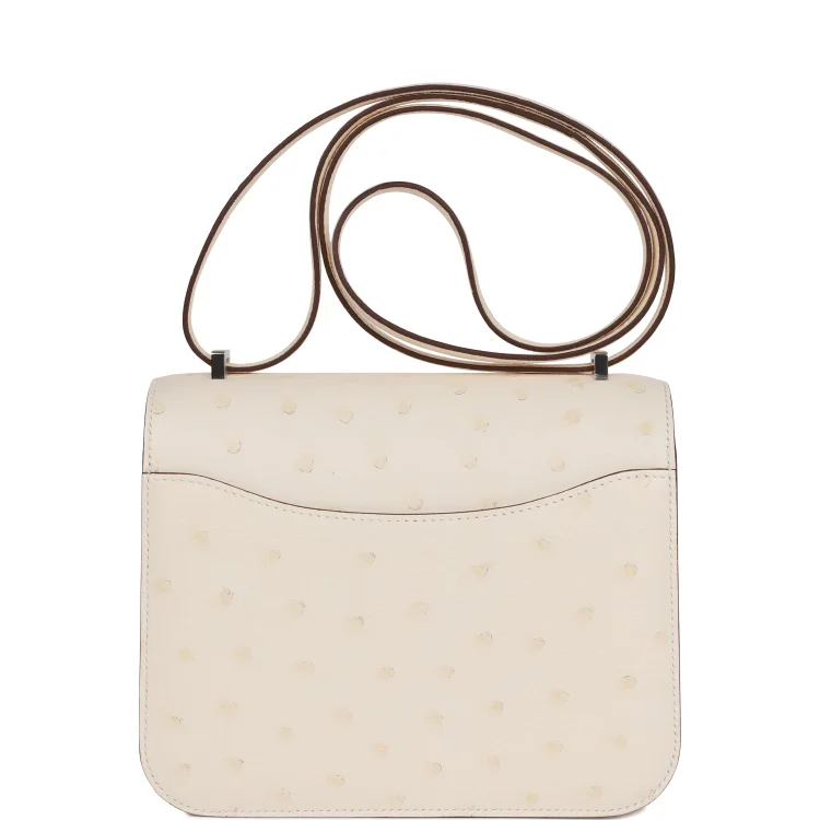 H Constance 18 Nata Ostrich Palladium Hardware - Image 3