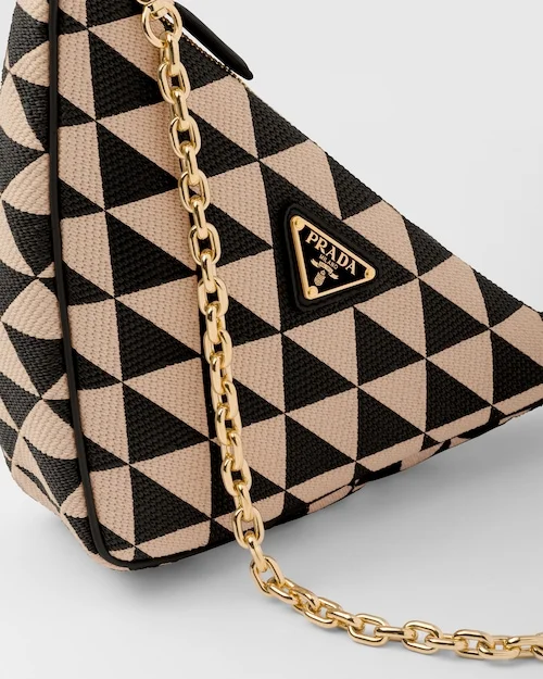 PP Embroidered fabric mini-bag ?C Black/Beige - Image 2