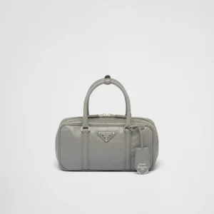 PP Small antique nappa leather top handle bag ?C Slate Gray