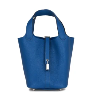 H Picotin Lock 18 Bleu France Clemence Palladium Hardware