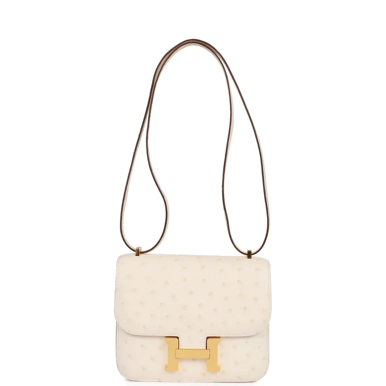 H Constance 18 Nata Ostrich Gold Hardware - Image 6