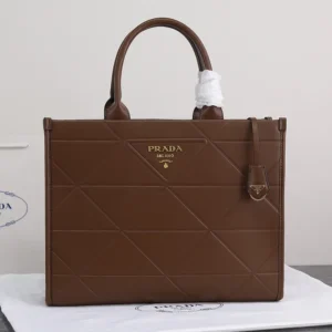 PP big size leather Symbole bag with topstitching
