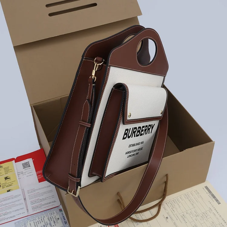 Bur Leather Medium Pocket Bag - Image 6